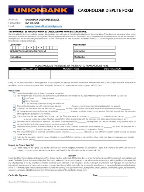 Cardholder Dispute Form V3 Pdf Credit Card Financial Transaction