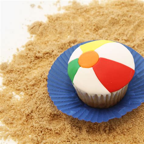 Beachball Cupcakes Made With Satin Ice Fondant Beach Themed Cakes