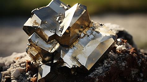 Premium Ai Image Natural Mineral Crystalline Ferruginous Pyrite Sulfi