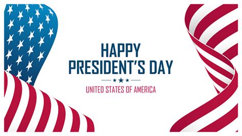 Happy Presidents Day United States Presidents Day Celebration Banner With Waving American Flag