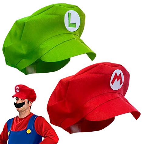 Boina Chapeu Super Mario E Luigi Acessorio Para Fantasia Feltro