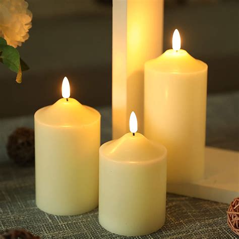 Symple Stuff Piece Led Flickering Battery Unscented Pillar Candle Set