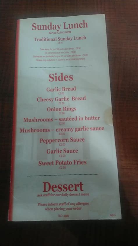 Menu At Smiths Arms Pub Bar Swansea Swansea Enterprise Park