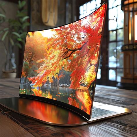 Curved Screen Laptops Premium Ai Generated Image