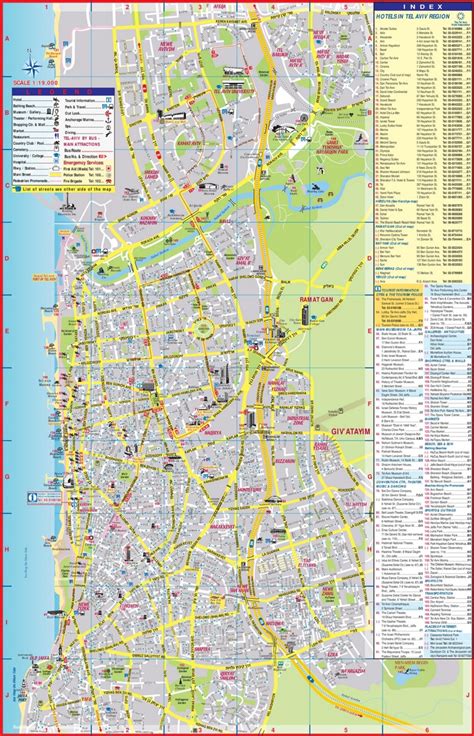 Tel Aviv tourist attractions map - Ontheworldmap.com