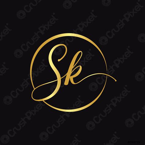 Initial SK letter Logo Design vector Template Abstract Script Letter ...