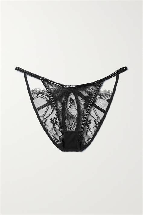 Agent Provocateur Alyss Cutout Pvc Trimmed Leavers Lace Briefs