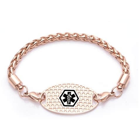 Aroha Medical Id Bracelet Rose Gold My Identity — My Identity