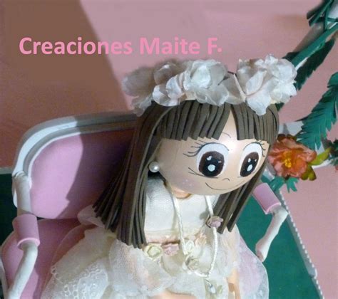 Manualidades Y Creaciones Maite F Fofucha Ni A De Comunion Sentada