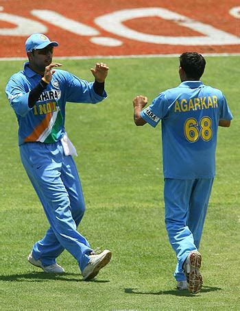 Yuvraj Singh Rushes In To Congratulate Ajit Agarkar On The Wicket Of