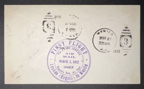 Philippines Airmail First Flight Cover Ffc Loaken Baguio To Manila