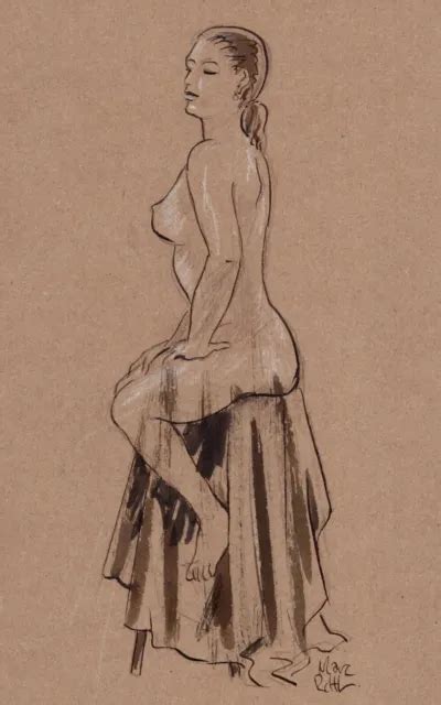 Nu Nude Dessin Original Femme Nue Naked Original Art Drawing Eur