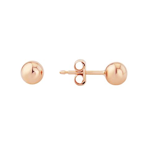 9ct Rose Gold Classic Ball Stud Earrings 5mm TB Mitchell Stud