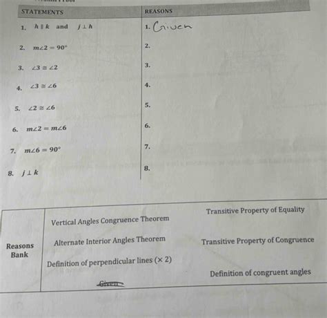 Solved Sons 7 8 Transitive Property Of Equality Vertical Angles