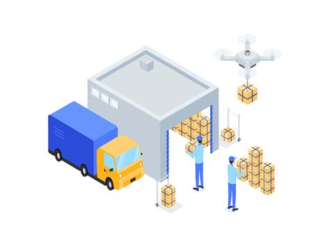 E Commerce Warehouse Isometric Illustration Suitable For Mobile App