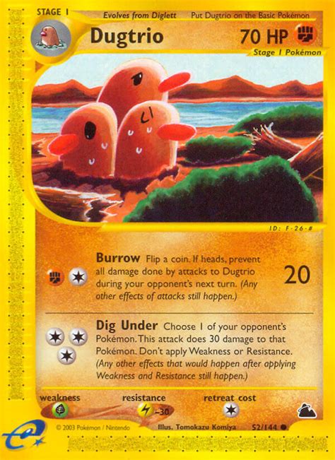 Pokémon e Card Series Skyridge Card 052 Dugtrio Standard Arcade Game