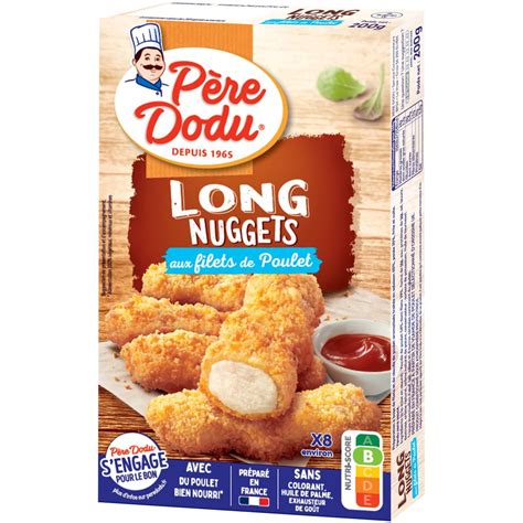 Pere Dodu Long Nuggets Nature Filets De Poulet Pi Ces G Pas Cher