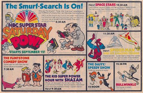 NBC Saturday Morning Cartoons Ad 1981 Saturday Morning Cartoons