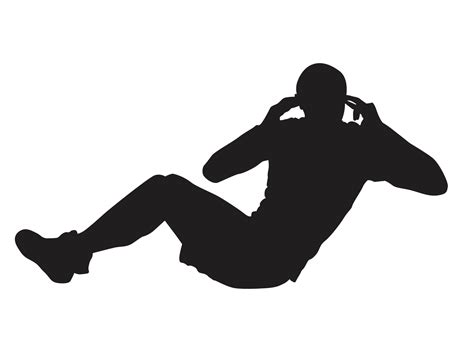 Silhouettes Of People Doing Sport Fitness Gymnastics Gym Sit Up