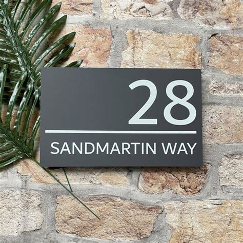 Contemporary House Sign Door Number Acrylic Bespoke Modern Etsy