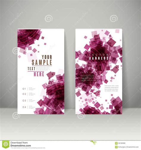 Trendy Banner Template Set Design Stock Vector Illustration Of