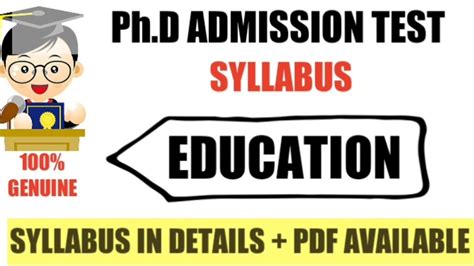 Ph D Admission Test Syllabus Education Phd Phdsyllabus