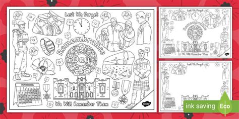 Remembrance Day Doodle Colouring Pages Twinkl