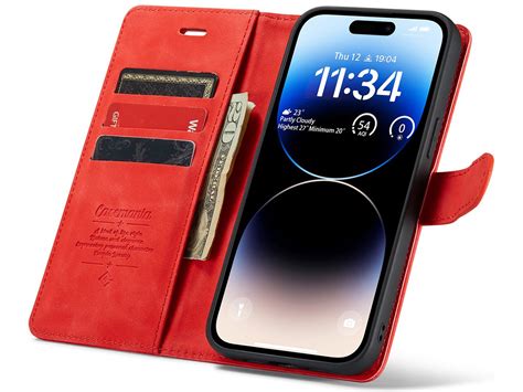 CaseMania 2in1 Bookcase IPhone 15 Pro Max Hoesje Rood