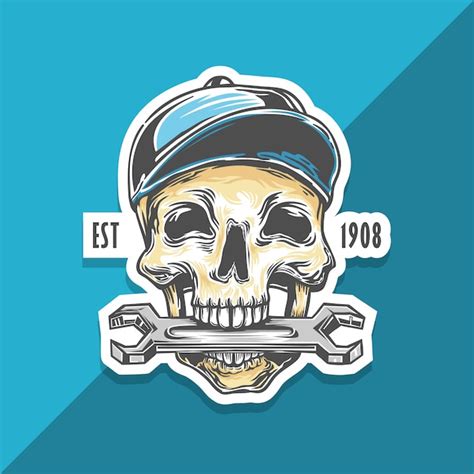 Logo Mechanic Skull Free Vectors And Psds To Download