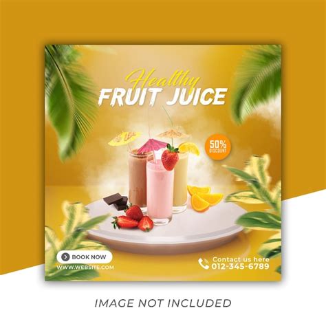 Premium Psd Fresh Healthy Drink Menu Social Media Post Banner