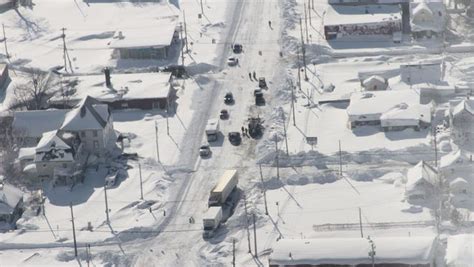 Aerial images of the snowstorm in Buffalo