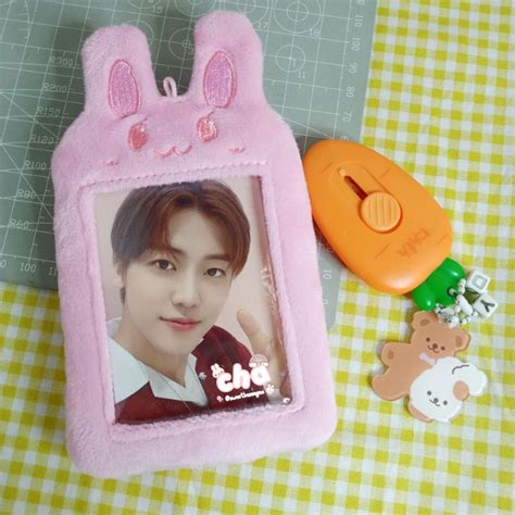 Jual Pc Holder Fluffy Bunny Card Holder Cahol Korea Photocard Kpop Pink