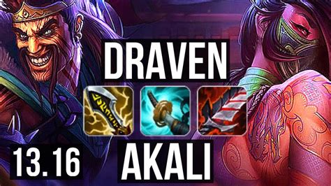 Draven Vs Akali Top M Mastery Solo Kills Quadra Games