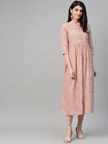 Women Peach And Multi Abstract Printed Maxi Dress At Rs 89800 Printed