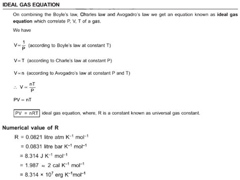 What Is Ideal Gas Equation What Are The Units Used In This Equation