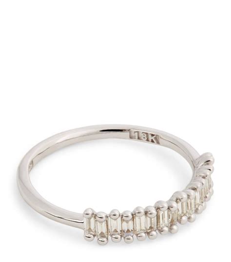 Suzanne Kalan White Gold And Diamond Classic Stacker Ring Harrods Us