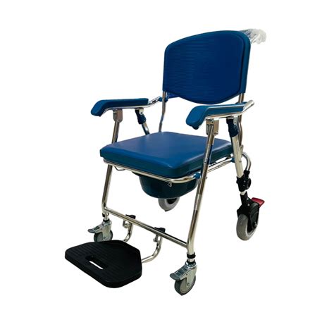 Lightweight Foldable Aluminium Roll Over Shower Commode Chair