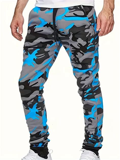 Mens Casual Camouflage Pattern Pants Chic Stretch Sports Temu Ireland