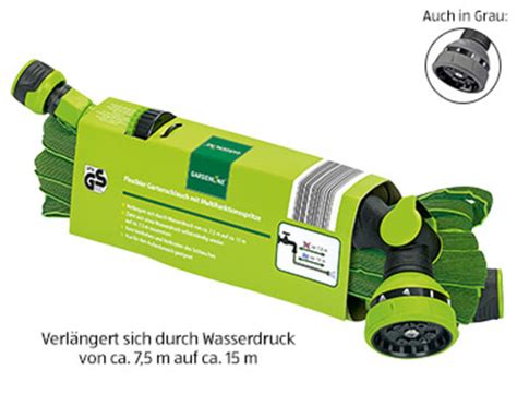 Gardenline Flexibler Gartenschlauch Mit Multifunktionsspritze Von Aldi