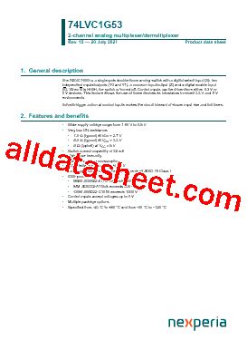 74LVC1G53GT Datasheet PDF Nexperia B V All Rights Reserved