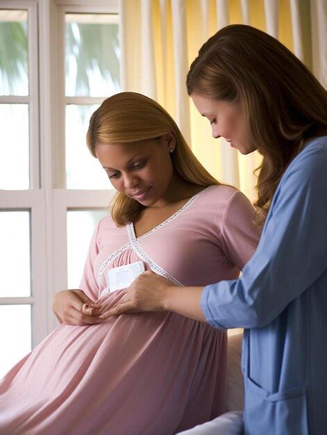 Premium Photo Healthcare Worker With Iv Drip Examining Pregnant Woman