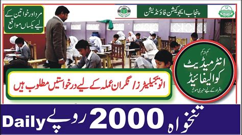 Invigilator Jobs 2021 PEF Jobs 2021 Nigran Jobs 2021 Punjab