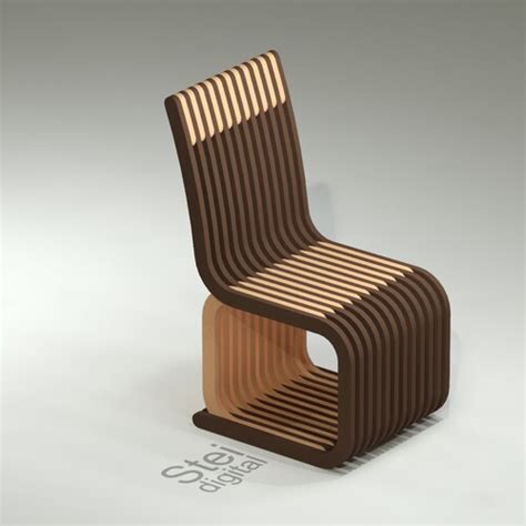 Parametric Chair Design Dxf File Cnc Cut Plywood Chair Etsy