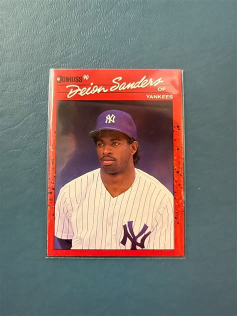 Donruss Deion Sanders Rc Error Card No Period After Inc Yankees