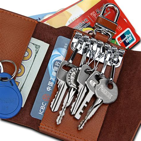 Genuine Leather Car Key Wallets Men Women Key Holder Card Housekeeper