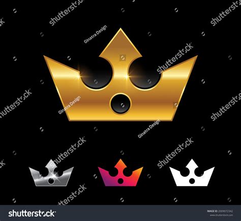 Vector Illustyration Set Golden Crown Vector Stock Vector Royalty Free