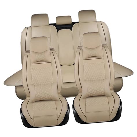 5 Seats Luxury Car Seat Covers Pu Leather Protector Cushions Headrests Pillow Fashion Shopping