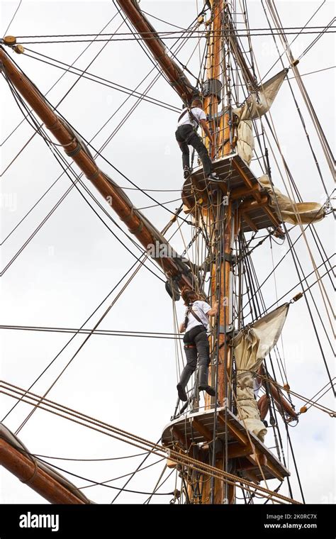 Large Ships From Tall Ship Race Event In Aalborg Stock Photo