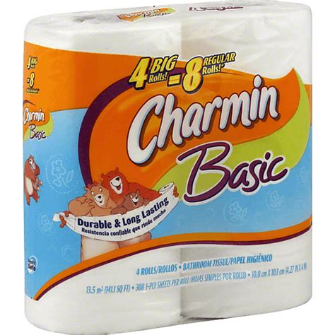 Charmin Basic Bathroom Tissue, Unscented, Big Roll, 1-Ply | Toilet Paper | Superlo Foods