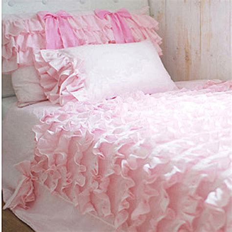 Pink Waterfall Ruffled Bows Bedding Setduvet Cover By Lovelydecor